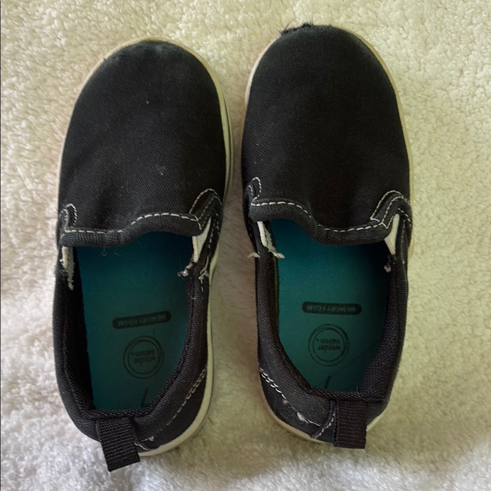 Kids Black Slip-On Shoes